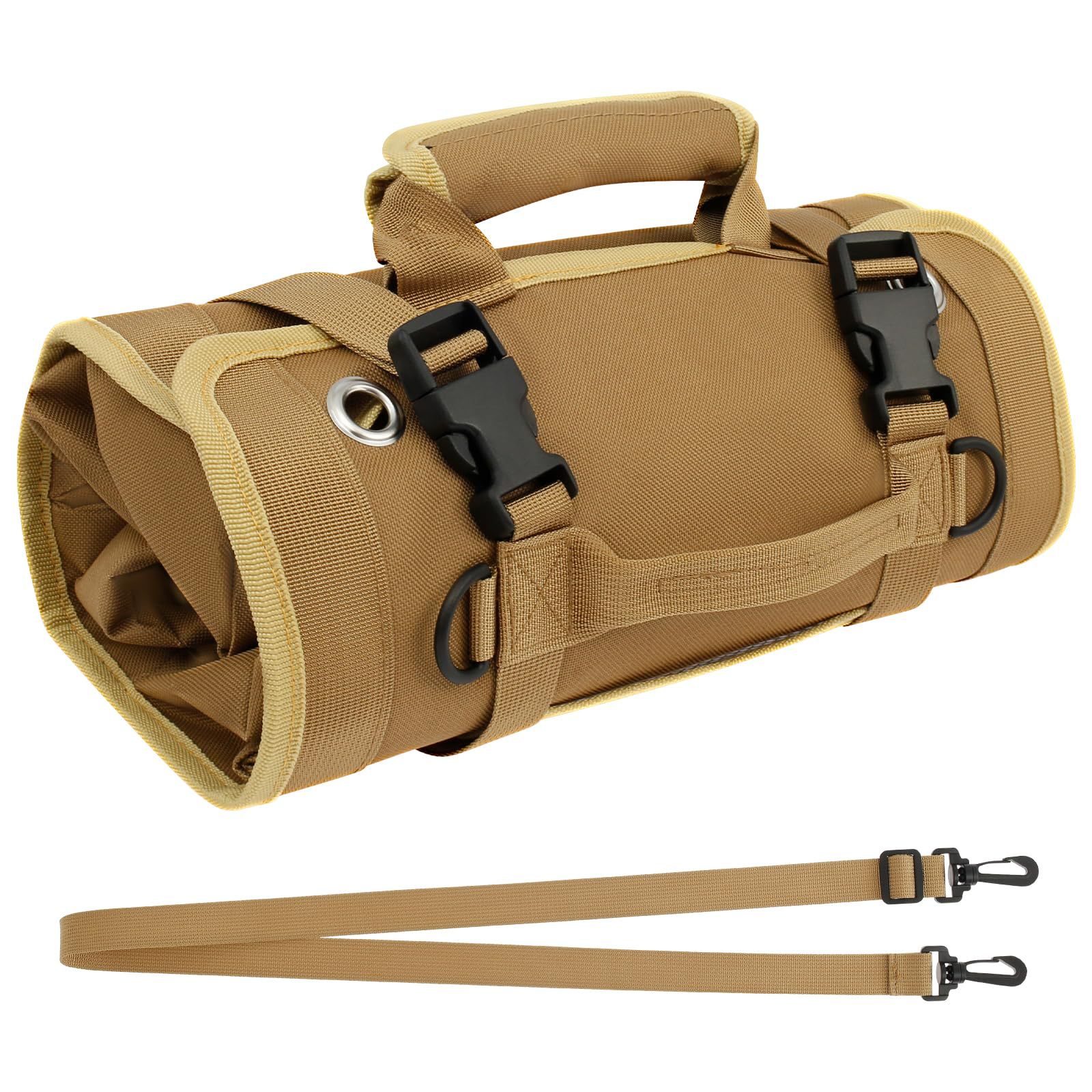 카키색 캔버스 도구 가방