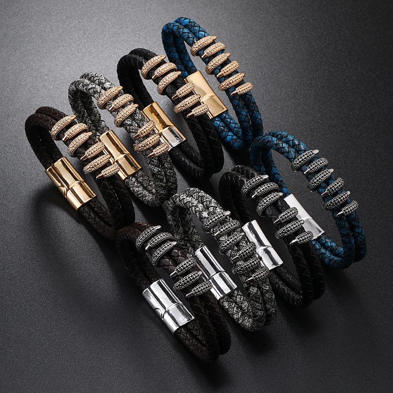 Leather Multi-color Light Luxury Design Alloy Men's Bracelet Bracelet Original New in stock Adequate Supply