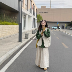 日系レトロゆるい長袖シャツベストコートワイドパンツ2025春新作ファッションスーツ女性ファッション
