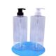 Spot 1000ml ml transparent flat shoulder lotion bottle PET shampoo body lotion 1L plastic bottle