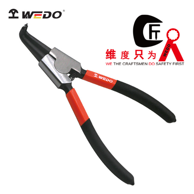 WEDO维度轴用弯口卡簧钳碳钢弯嘴外卡簧专用夹持工具WD380