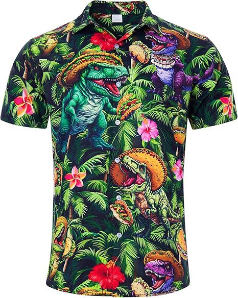 Venta caliente transfronteriza europea y americana, linda mascota gato estampado 3D, camisa hawaiana de manga corta con botones sueltos en la calle principal para hombres