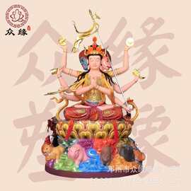 河南厂家批发 斗姆元君神像图片 玻璃钢中天梵气斗姆元君佛像批发