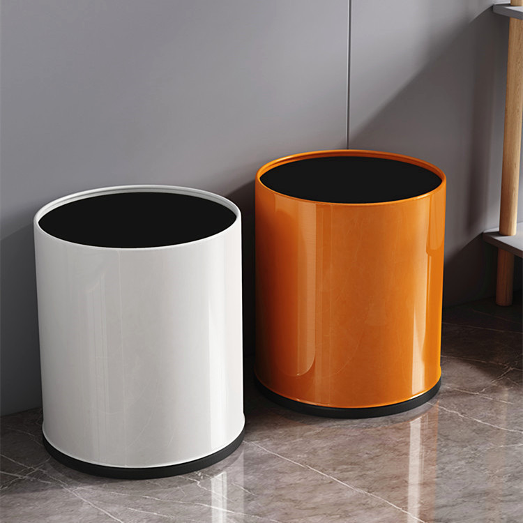 Botella de basura de acero inoxidable redonda sin tapa cocina comercial hotel centro comercial doble capa de clasificación ignífugo al aire libre se puede personalizar