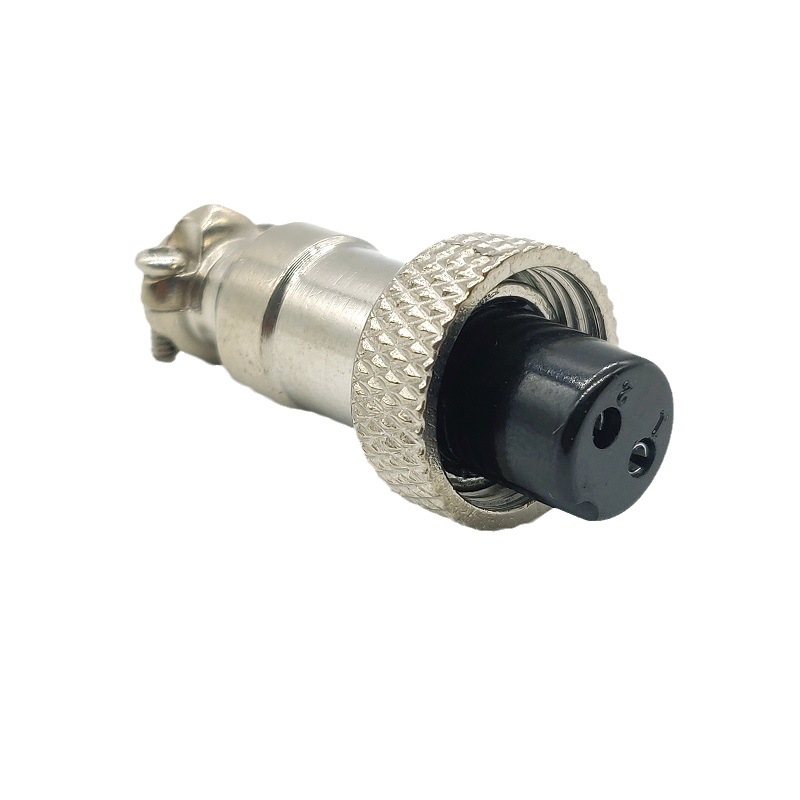 M12航空头2PIN母头 航空插头连接器 2PIN航空母头