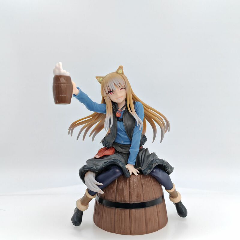 Cross-border New Products Wolf and Spicy Cartoon Hand-made Wine Barrel Hero Ornaments Sitting Posture Beautiful Girl Car Ornaments