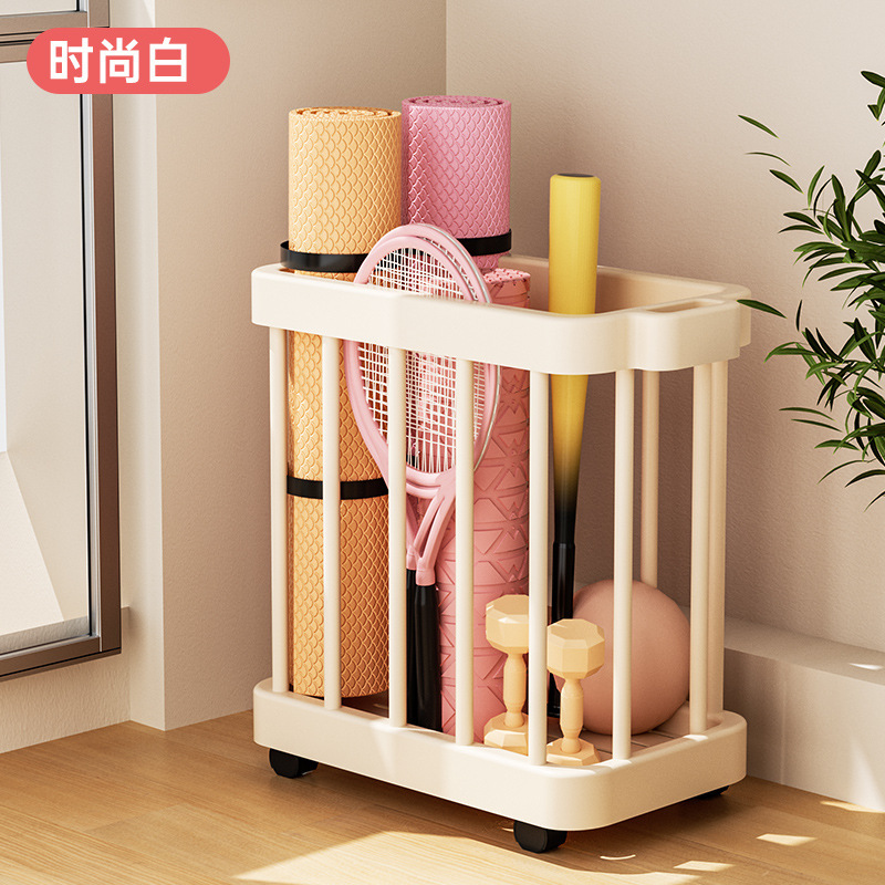 简约脏衣服收纳篮筐瑜伽健身器材收纳筐塑料带轮浴室储物收纳车|undefined