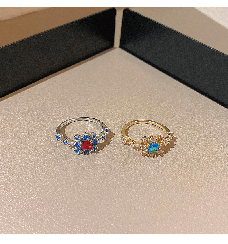 Basic Geometric Copper Plating Zircon Rings 1 Piece