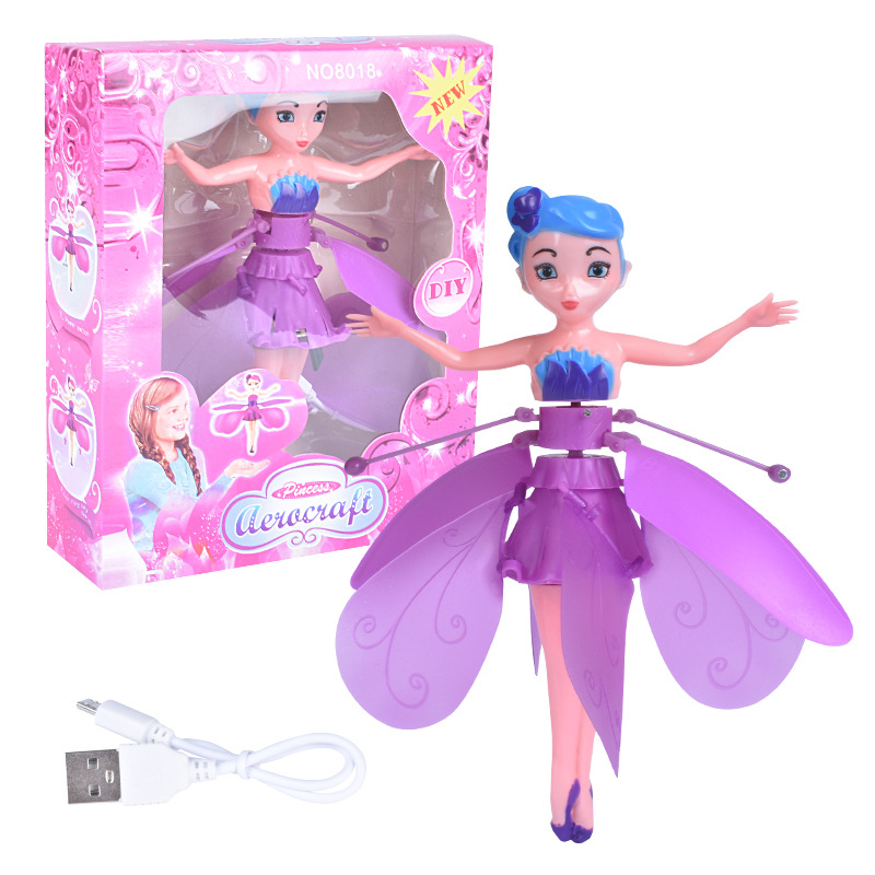 Muñeca Voladora de Inducción de Plástico ABS Recargable USB para Niños