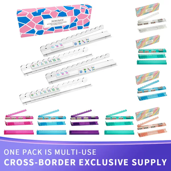 Acrylic Mahjong wave-shaped fan-shaped pusher, thickened two-in-one tile pusher, transparent Mahjong pusher, American Mahjong tile ruler