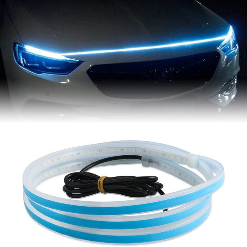 Автомобиль начинает сканирование через тип дневной ходовой свет крышка Свет капот украшение тикер чистая светодиодный модифицированный свет