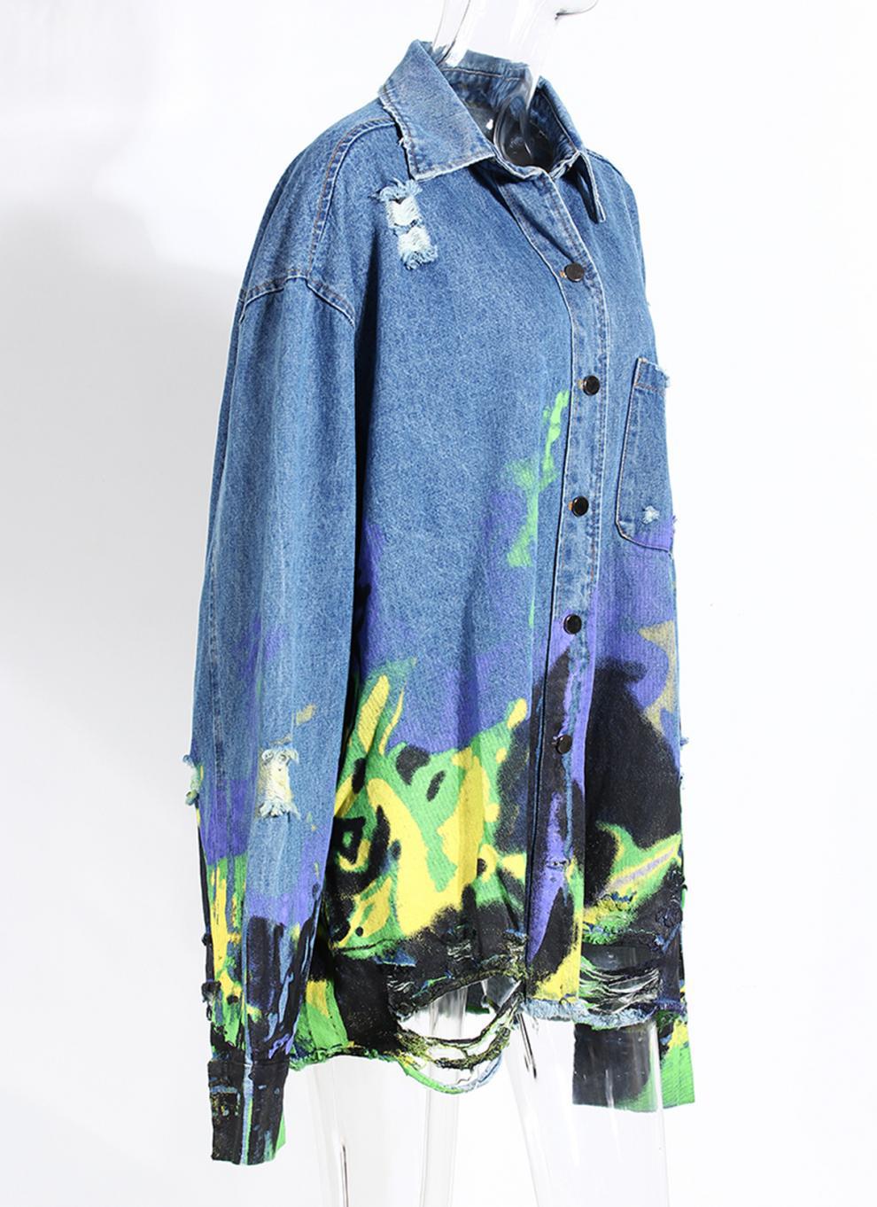 Oil Painting Print Retro Jacket 6