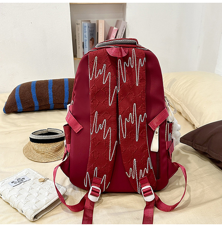 School Backpack Set For Girls Large Capacity College Bag_voghion.com