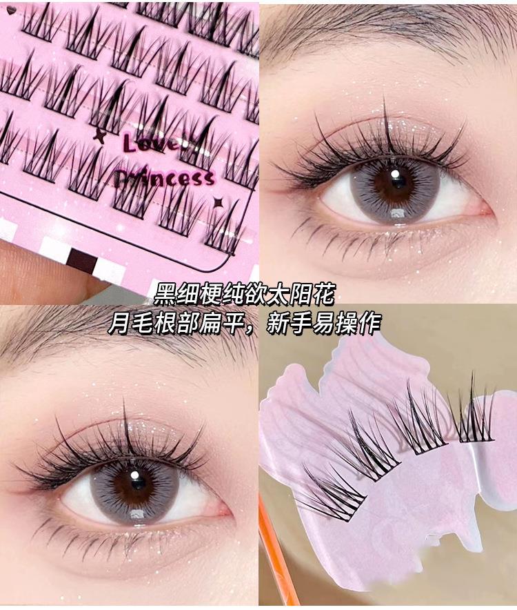 The "Mengjie Shangpin Lazy Person Trilogy" features a combination of sunflower and crescent lower eyelashes, a natural beginner's single cluster segmented style Application Scenario