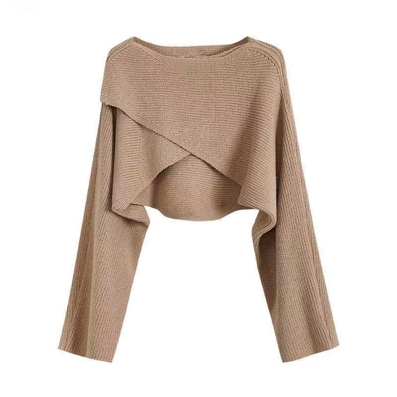 2025 Autumn/Winter New Korean and Japanese Style Irregular Knitted Sweater for Women, Unique Design Cross Knit Sweater, Plus Size Women's Clothing 2025 Autumn/Winter New Korean and Japanese Style Irregular Knitted Sweater for Women, Unique Design Cross Knit Sweater, Plus Size Women's Clothing