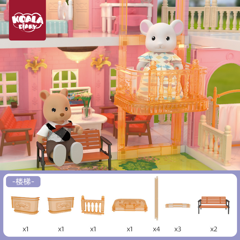 Koala diario Venta caliente mini simulación cocina juego casa juguete miniatura escena muñeca casa dormitorio accesorios bolsa