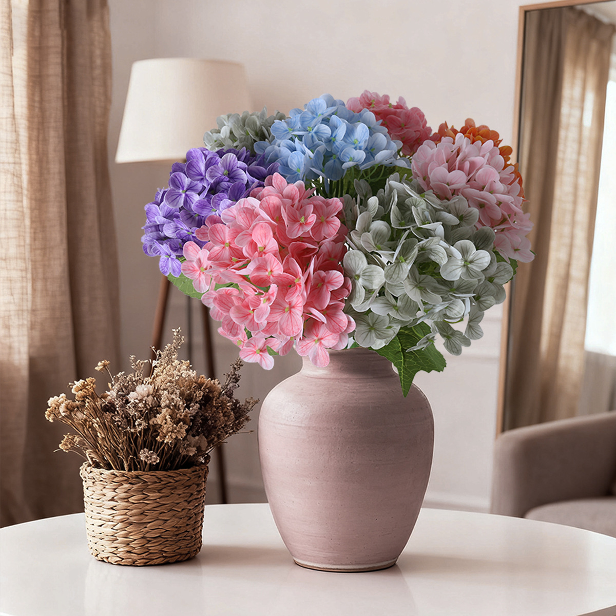 Simulation Hydrangea 3D Film Feel Moisturizing Hydrangea Ornaments Home Wedding Decoration Road Simulation Hydrangea