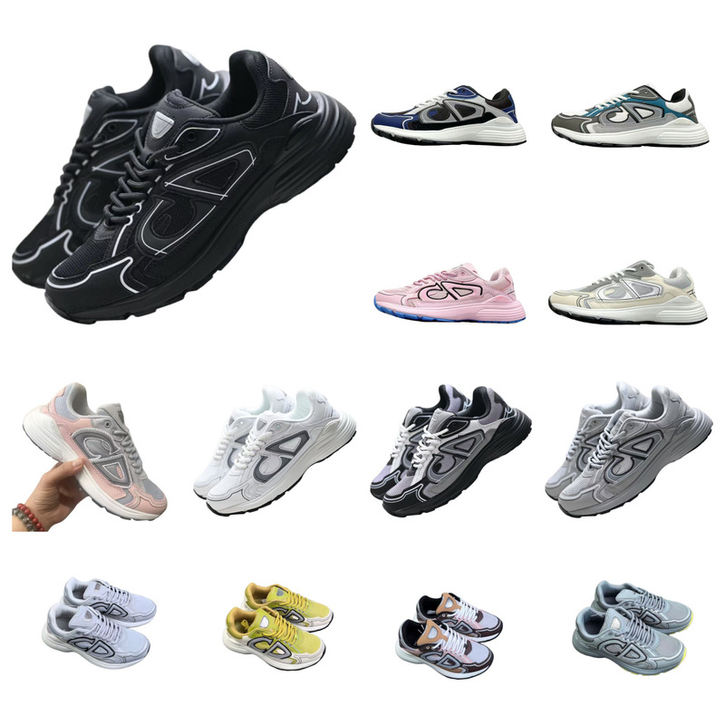 Cross-Border European Station B30 Cd Non-Slip Breathable Mesh Thick-Soled Lace-Up Low-Top Casual Shoes for Men and Women