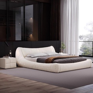 Fabric Bed Modern Simple Light Luxury New Home Master Bedroom Large Bed Italian Minimalist Tatami Technology Cloth Double Bed