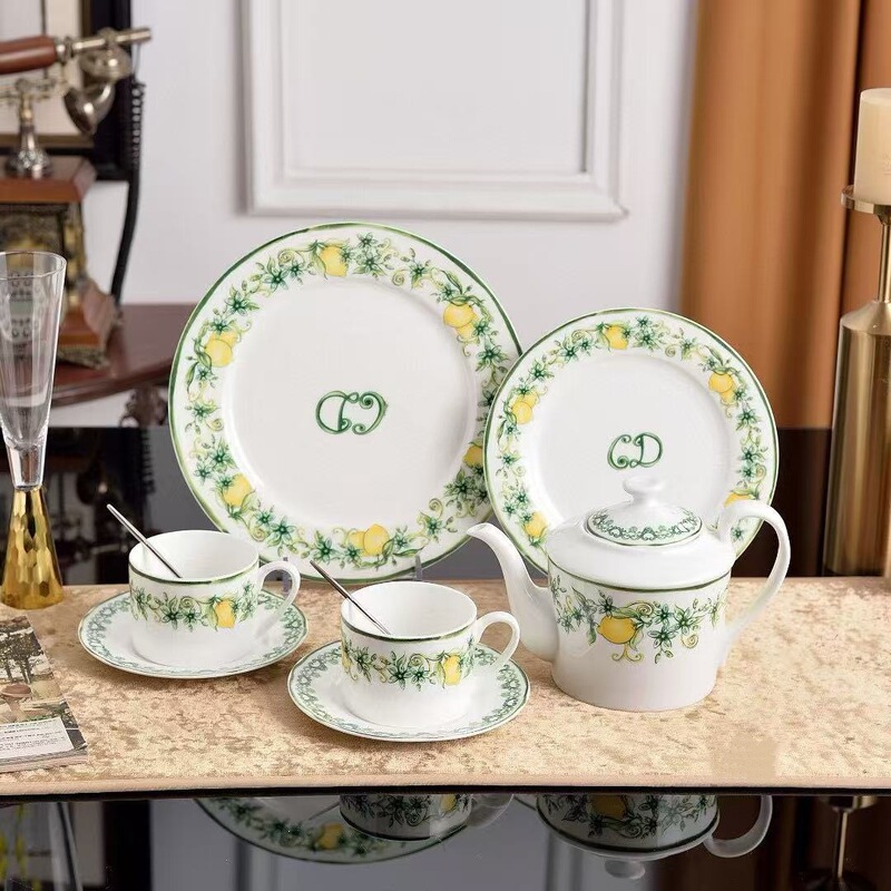 Cross-Border D Brand Sunshine Lemon Double Cup and Saucer European Pastoral Style Bone China Creative Exquisite Afternoon Tea Original Standard Spoon Set Cross-Border D Brand Sunshine Lemon Double Cup and Saucer European Pastoral Style Bone China Creative Exquisite Afternoon Tea Original Standard Spoon Set