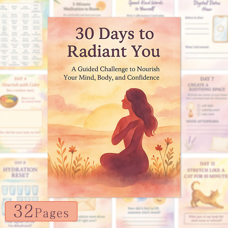 跨境新品 30 Days to Radiant You 挑战30天焕发光彩的你手账现货|undefined