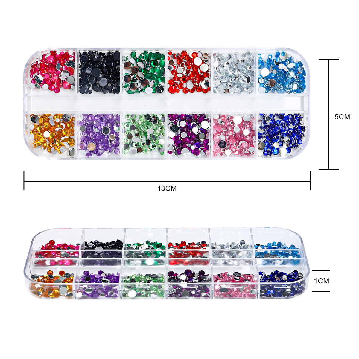 Joyas de manicure mezcladas explosivas de manicure 12 barras de caja de diamante plano accesorios de manicure materiales de manicure