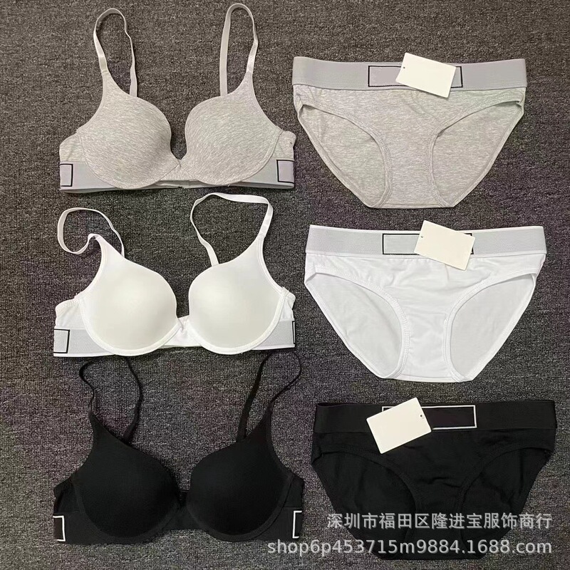 Guess you eat Ladies steel ring bra set gathered beautiful back suspenders bikini sexy deep V underwear briefs