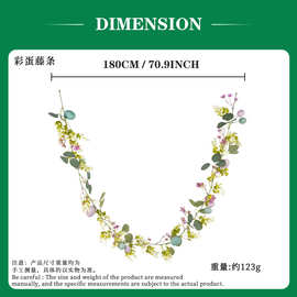 跨境亚马逊1.8M礼物清单创意装饰挂件派对春季复活节花环藤条彩蛋