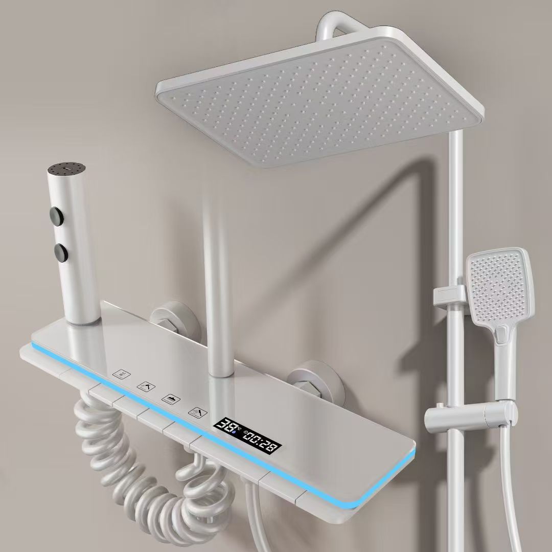 Espacio de aluminio temperatura constante lluvia lluvia conjunto doméstico luz de atmósfera de visualización digital baño presurizado ducha al por mayor transfronteriza