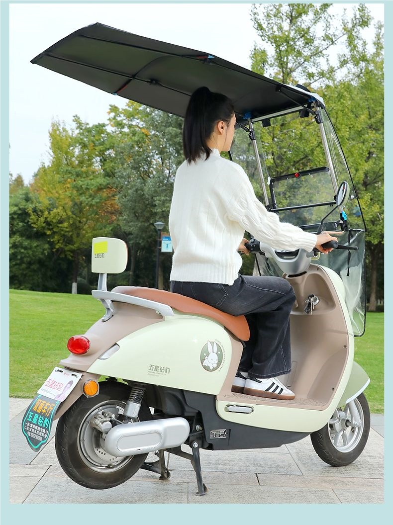 Electric Vehicle Canopy, Transparent Rain Cover, New Model Electric Scooter Folding Canopy, Motorcycle Sunshade Umbrella, Retractable Canopy