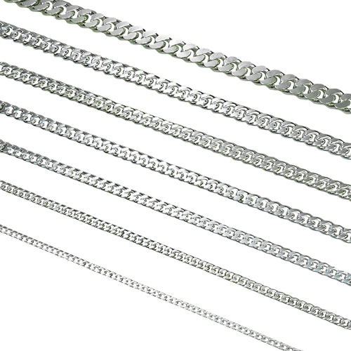 S925 sterling silver semi-finished woven chain wholesale Cuban chain horsewhip chain simple style bracelet necklace wholesale by gram