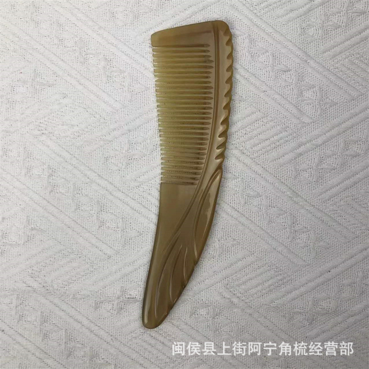 Natural Horn Comb Fine Teeth Rat Tail Handle Comb 16cm Portable Detangling Grooming Tool specifications