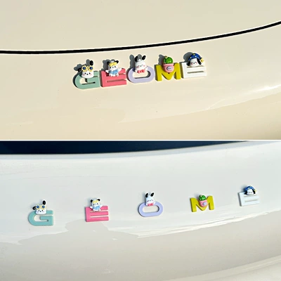 Stickers, Interior Decoration Accessories, Modified Colorful – Body sticker - pochacco-set-star-wish-front-rear-car-letter-emblem-color-block