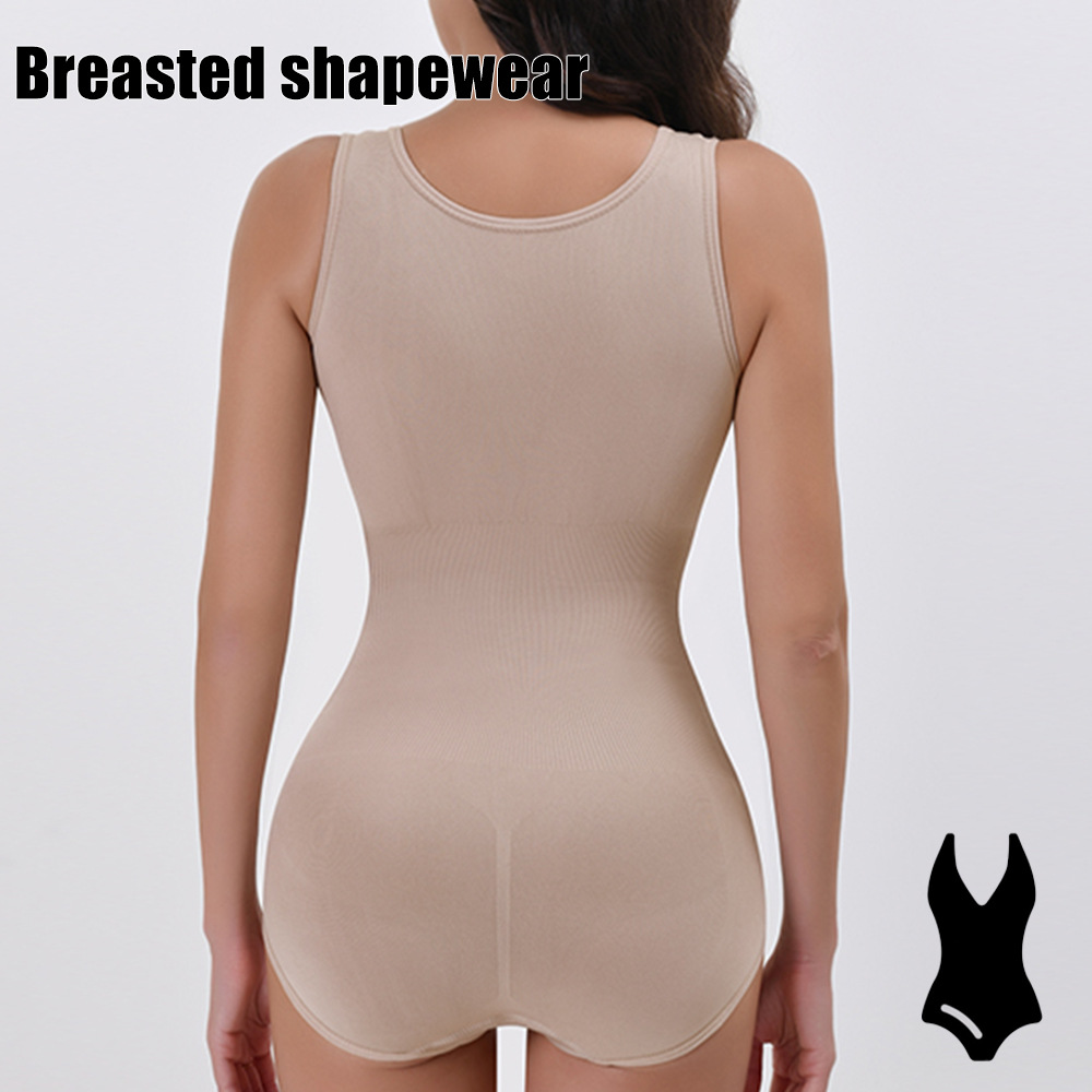 "Double-Layer Hook & Eye Shapewear For Women - Seamless Tummy Control Bodysuit With Adjustable Straps & Butt Lifting Design_voghion.com