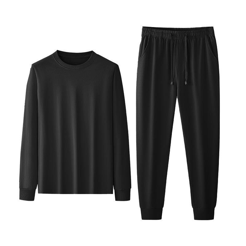 [Algodón suave de agua] Nuevo traje de servicio a domicilio de primavera y verano para hombres, algodón, agradable para la piel, color sólido, pijamas deportivos