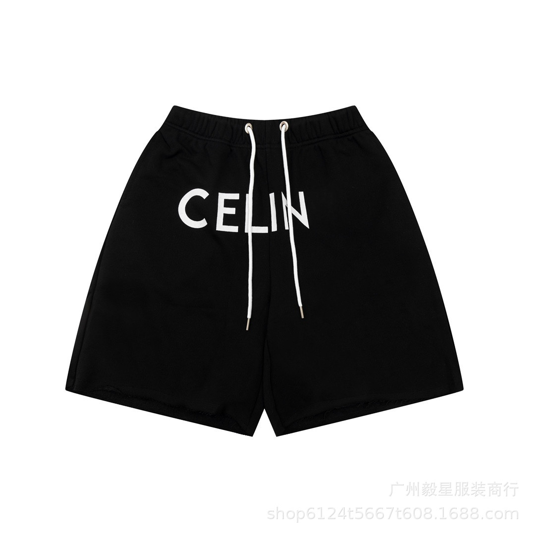 Ceiling C home 23 summer new front printed English letters printed men's and women's same loose casual sports shorts