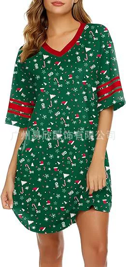 Новые женские пижамы с короткими рукавами и принтом Amazon, однотонные пижамы с v-образным вырезом, домашняя одежда