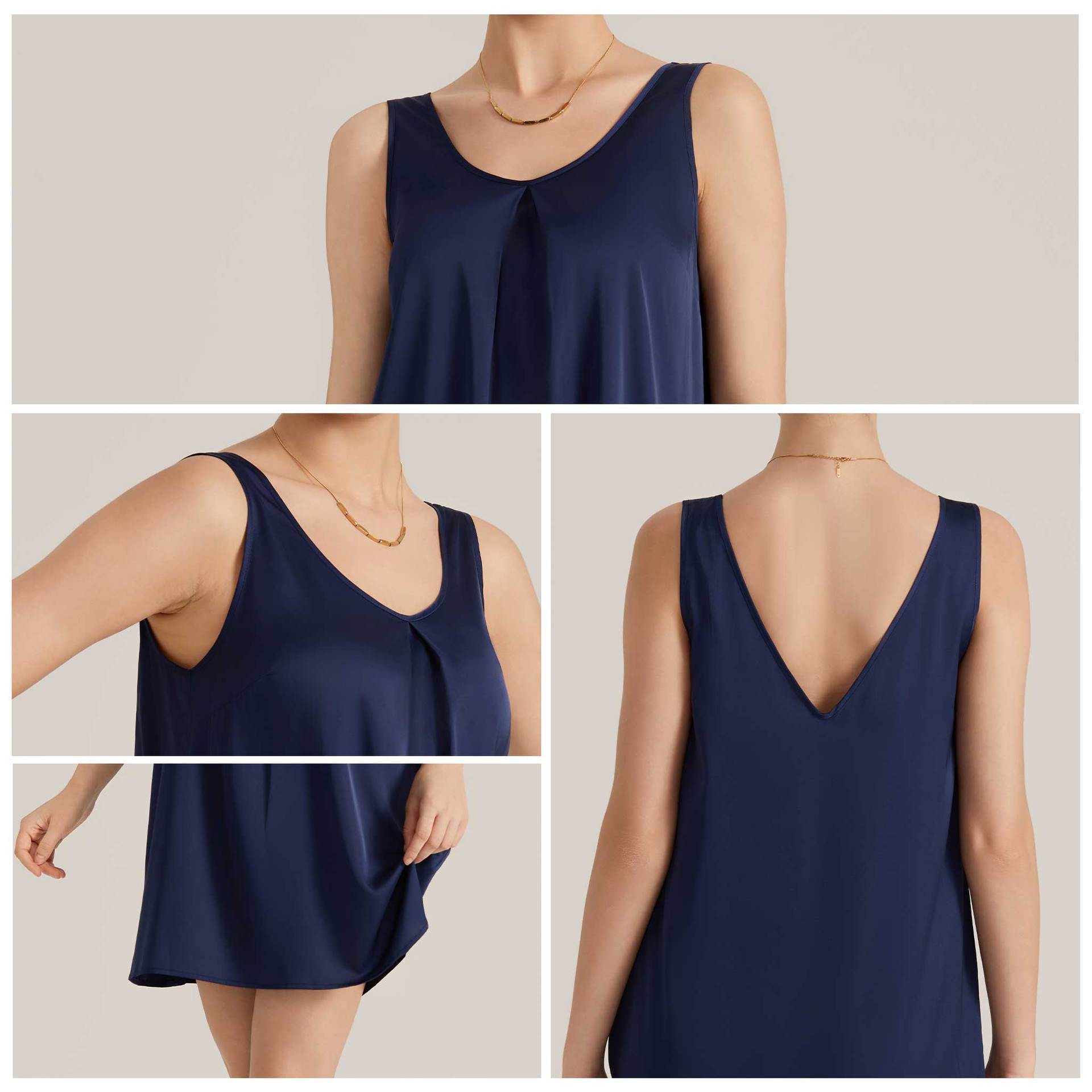 Amazon nuevo pijama de mujer de verano chaleco sin mangas satén chiffón de cuello en V pijama casero ropa casera mujer SQ25929