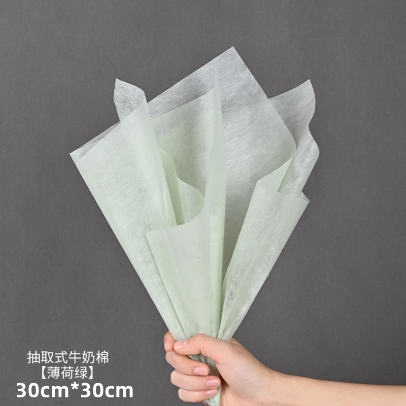 De estilo coreano de segunda generación de algodón leche rollo de tela no tejida floristería floral papel de algodón impermeable tienda de flores pastel de hornear papel de embalaje