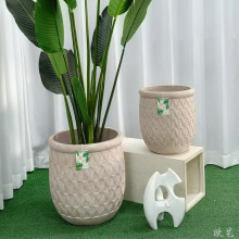302水泥花盆 圆形水泥花盆 纤维花盆 外贸花盆 北欧风 居家花盆