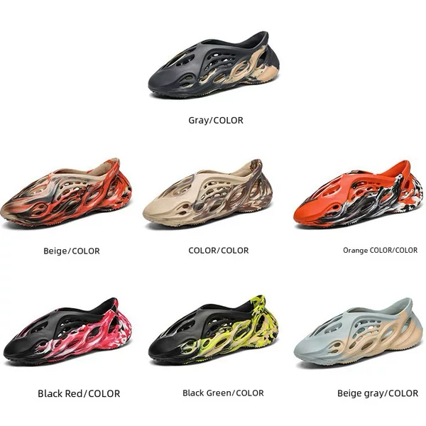 Cross-Border Summer Kanye Camouflage Clogs Men's Ins Couple Yezzy Roman Sandals Parent-Child Beach Sandals in Stock