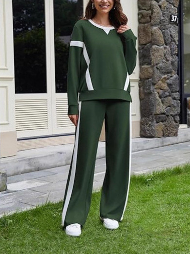 秋冬女式新款欧美休闲宽松时尚运动服舒适两件套装|undefined