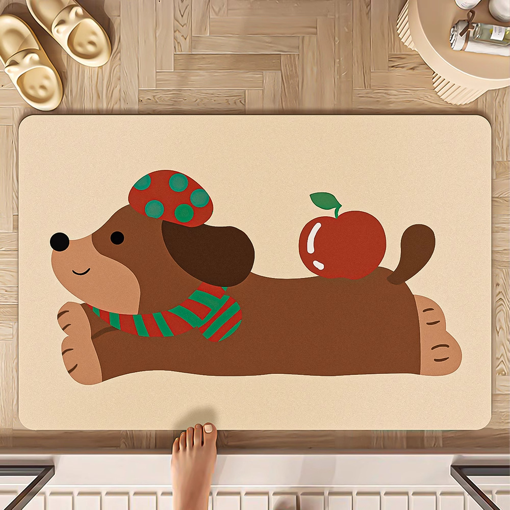 Alfombrilla de baño de dibujos animados, barro de diatomeas para baño, antideslizante, absorbente de agua, almohadilla para pies desechable, inodoro, de secado rápido, almohadilla resistente a la suciedad