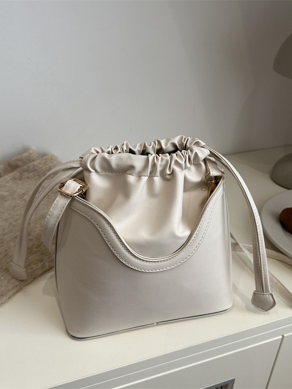 Bolso 2024 nuevo estilo de moda explosiva retro de gran capacidad textura cubo de mensajero bolso de hombro para mujer