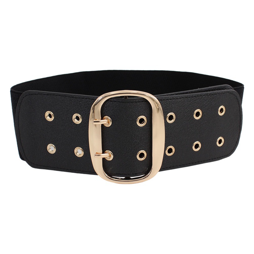 Cinturón elástico falda de mujer cinturón ancho decorativo abrigo de moda retro europeo y americano cintura apretada cintura elástica sello tres opcionales