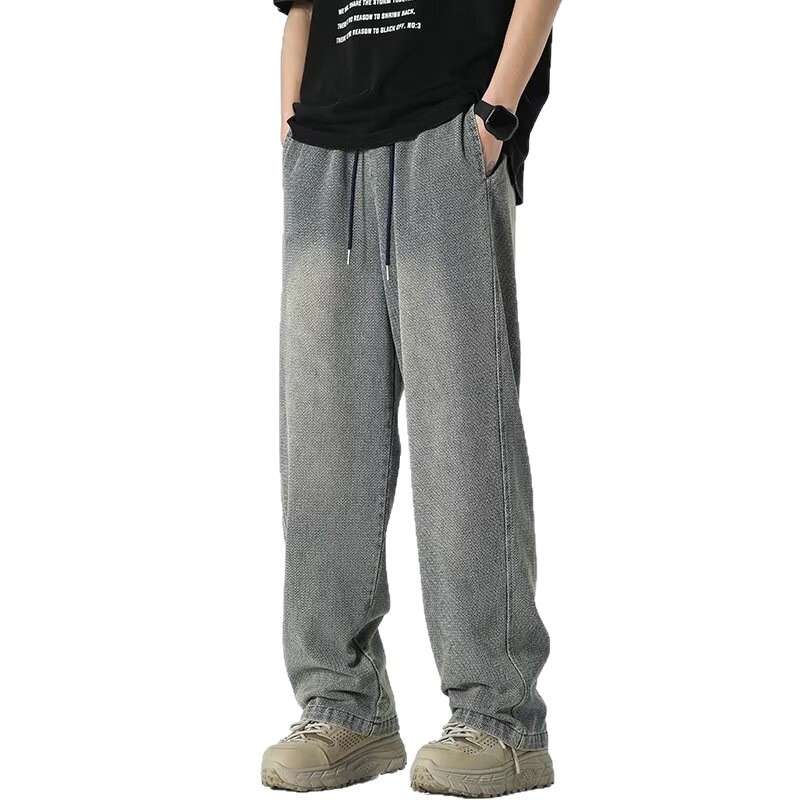 Pantalones Jeans Rectos con Estampado de Estrellas para Hombre de Mezclilla para Ocio