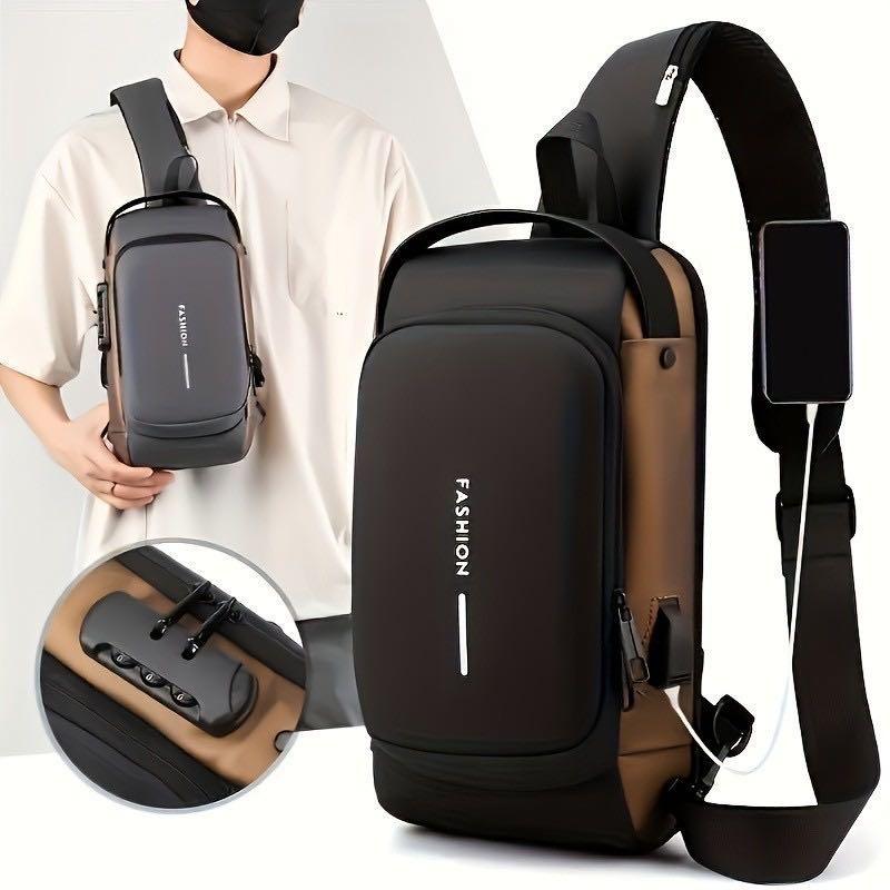 Men's Waterproof Anti-Theft Single Shoulder Crossbody Bag