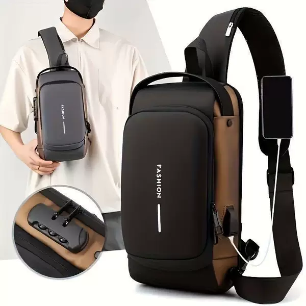 Men's Waterproof Anti-Theft Single Shoulder Crossbody Bag