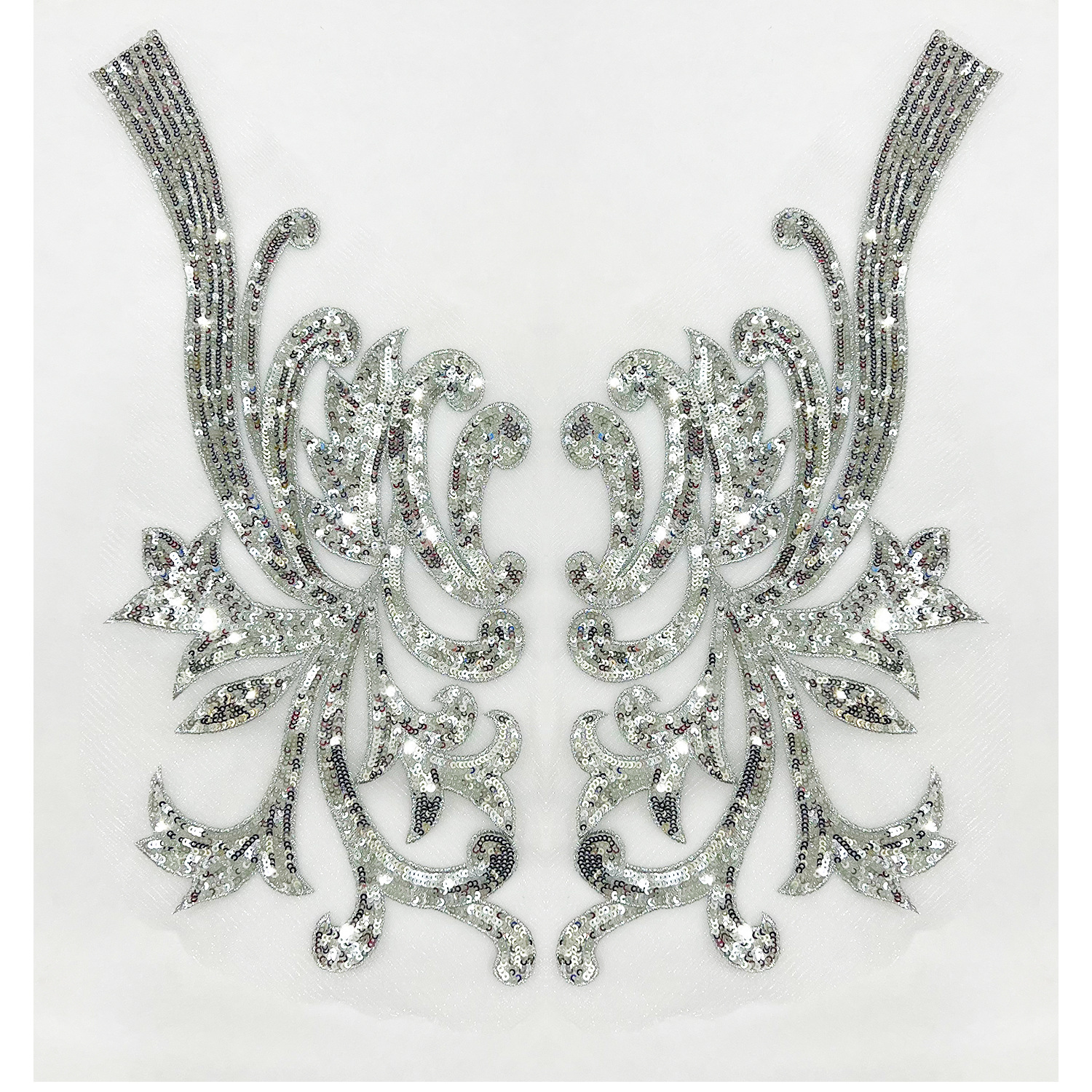 Lentejuelas encaje bordado pegatinas de tela ropa las mujeres escote floral cheongsam vestido decoración la etapa Accesorios