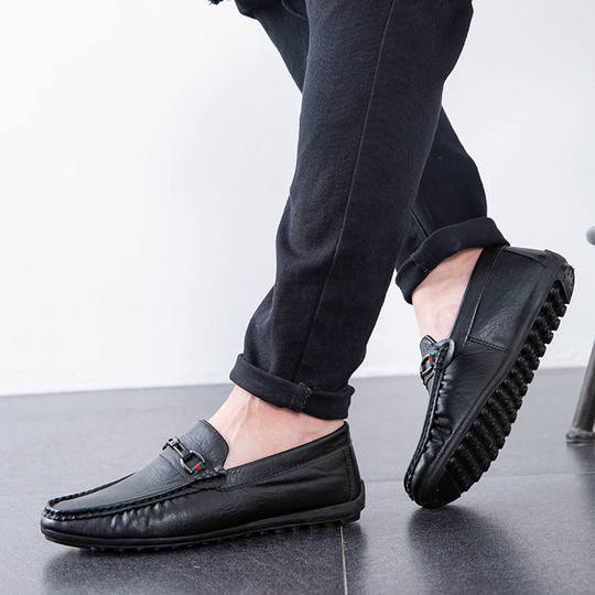 [Hot Selling in Store] Men's Shoes 2025 New Youth Trend Spring and Summer Men's Korean Style Casual Leather Shoes Men's Slip-On Shoes